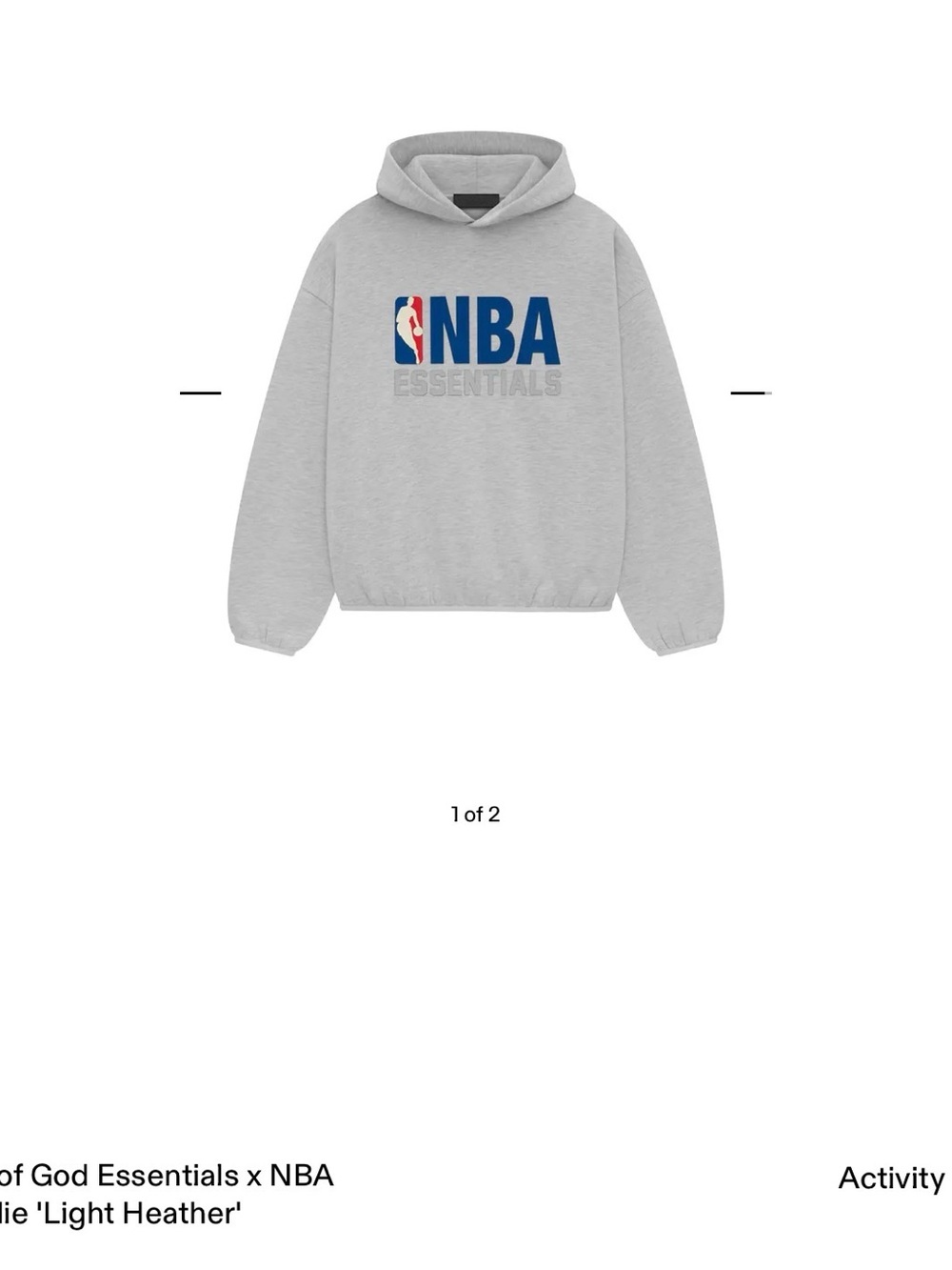 Fear of God Gray Hoodie with Blue & Red NBA Logo